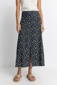 Fleur Floral Button Front Maxi Skirt