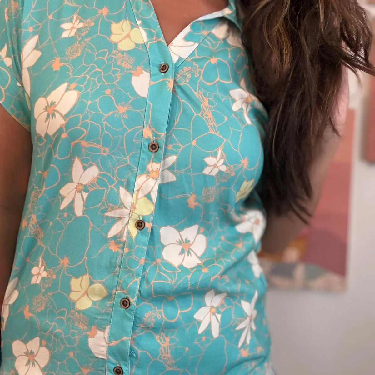 Womens Aloha Shirt in Lanikai