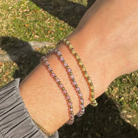 Pink Crystal Beaded Bracelet