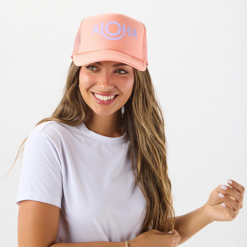 Aloha Trucker Hat Coral