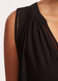 Ladder Detail Mini Dress Black