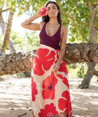 Aloalo Pareo Sarong Sand with Hawaiian Airlines