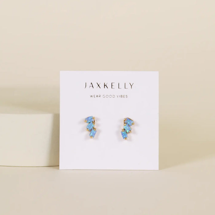 Offset Trio Earring Fire Opal