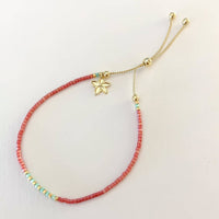 Lani 'Ae Bead Bracelet: Plumeria / Lava (Coral)