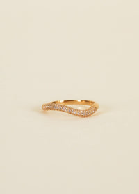 Gold Rings - Pave Wave - Champagne CZ: 8