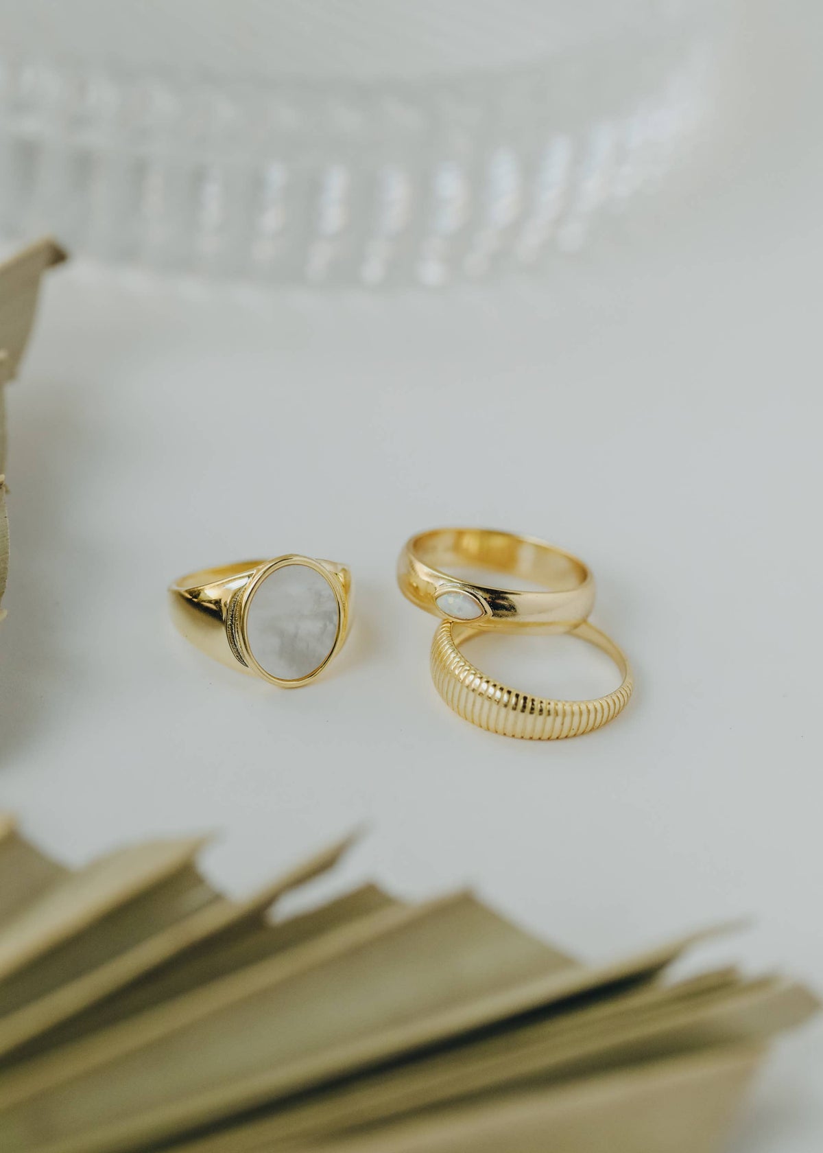 Gold Rings - Ridged: 6