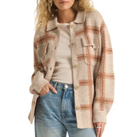 Tyler Plaid Sweater Jacket Mocha Mousse