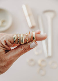 Gold Rings - Ridged: 6