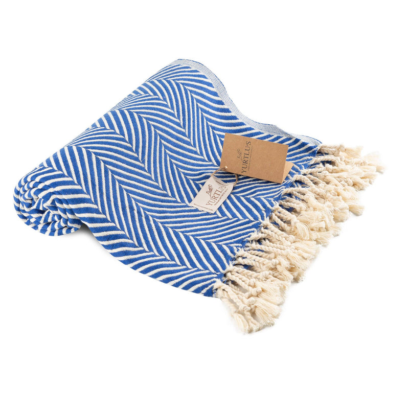 Turkish Beach Towel Blue Chevron