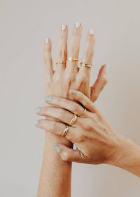 Gold Rings - Ridged: 7