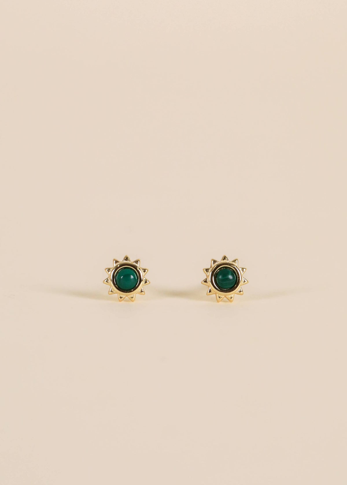 Sun Stud - Malachite - Earrings