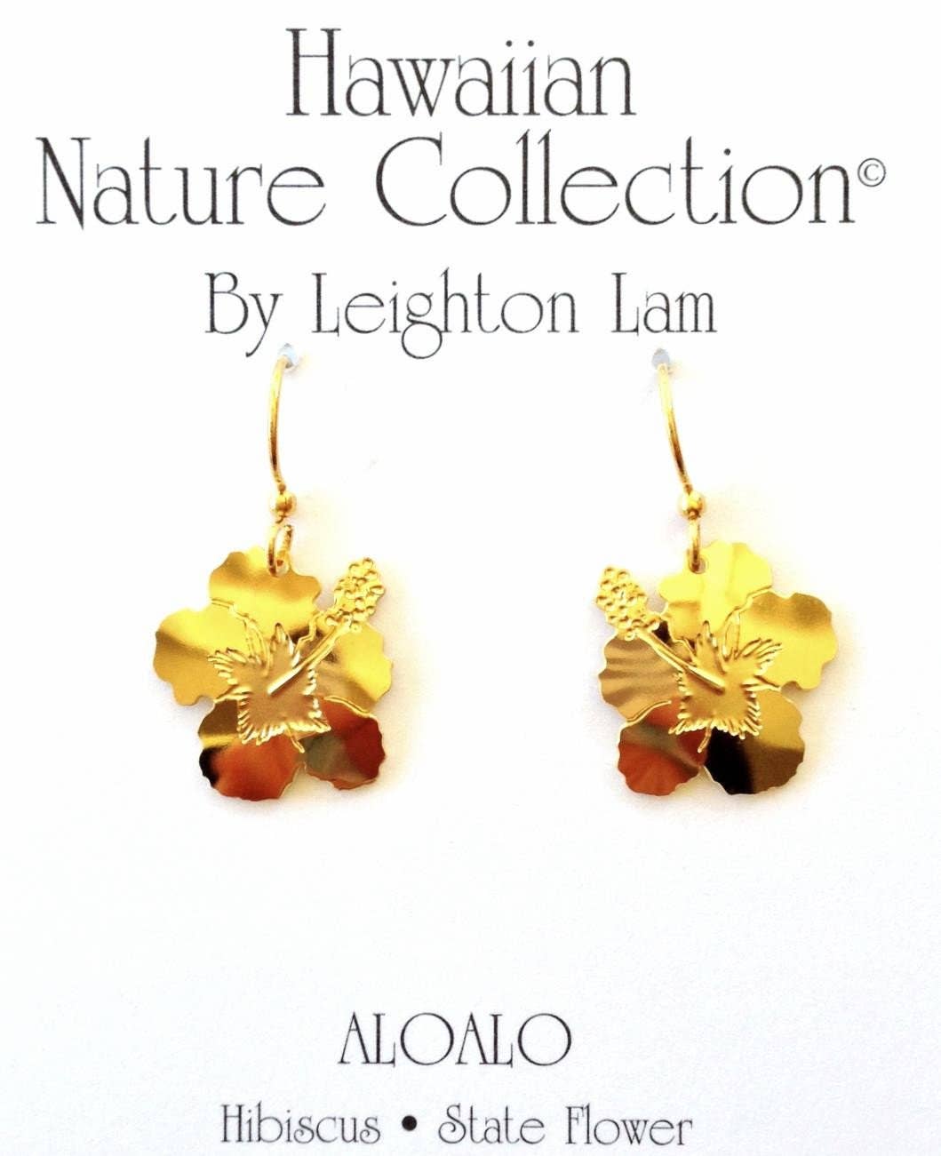 Hibiscus: Black & Gold / Post Earring