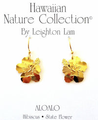 Hibiscus: Black & Gold / Post Earring