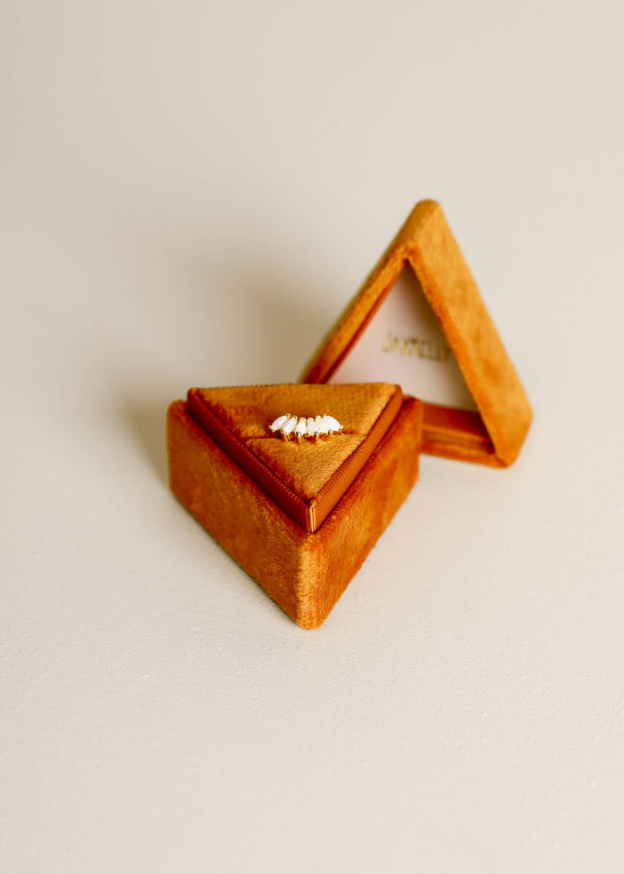 Velvet Jewelry Box - Triangle - Burnt Orange: Burnt Orange