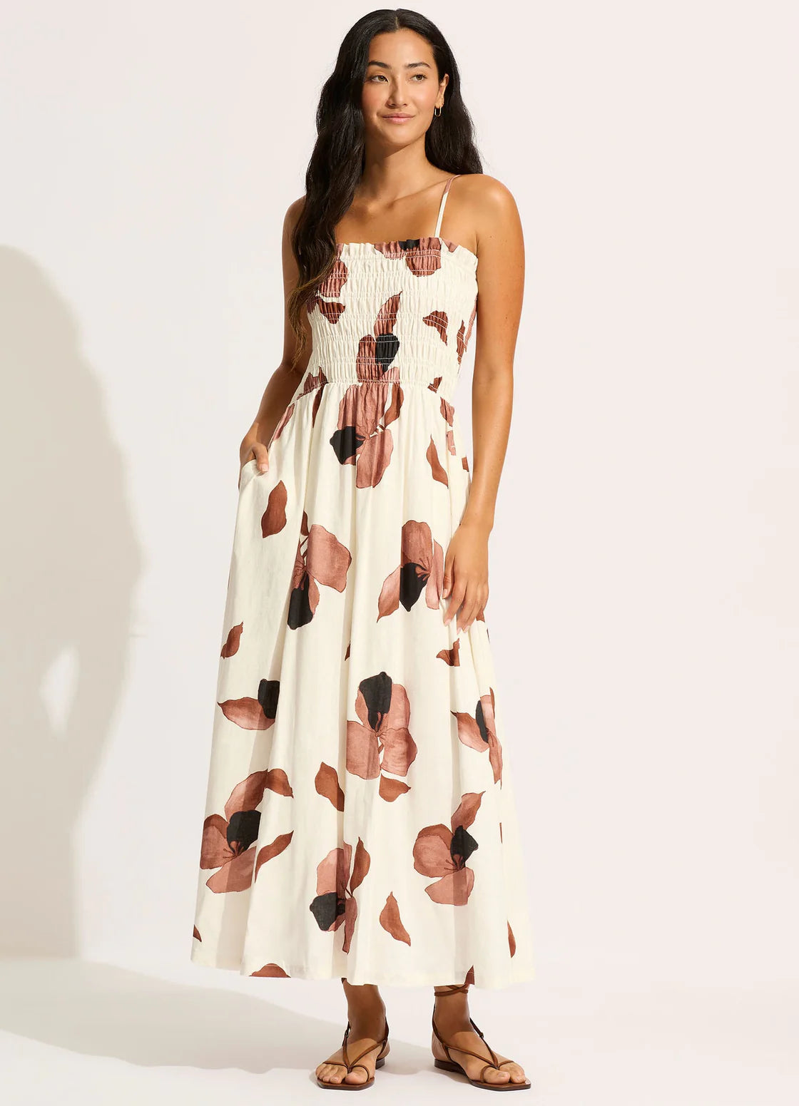 Secret Garden Shirred Maxi Dress