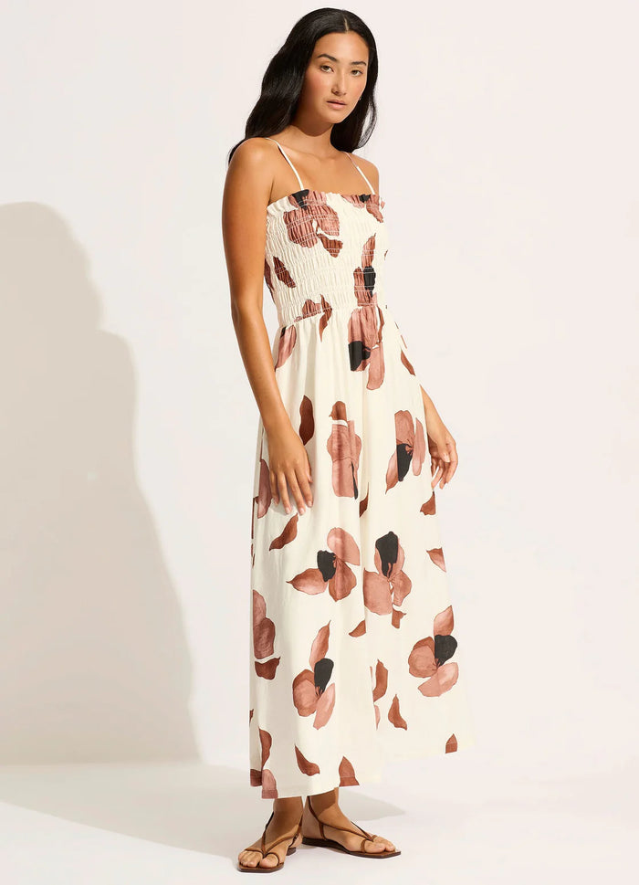 Secret Garden Shirred Maxi Dress