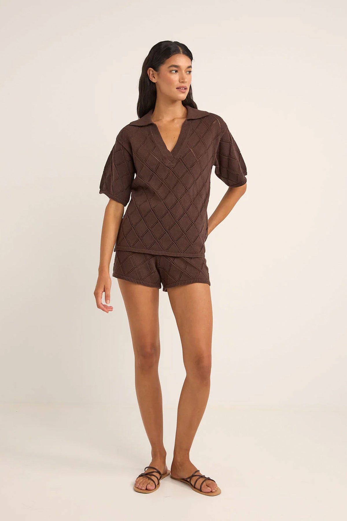 Sunny Knit Short Chocolate