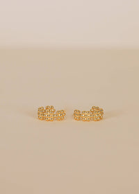 Petite Flower Hoop Earrings - 18k Gold Plated