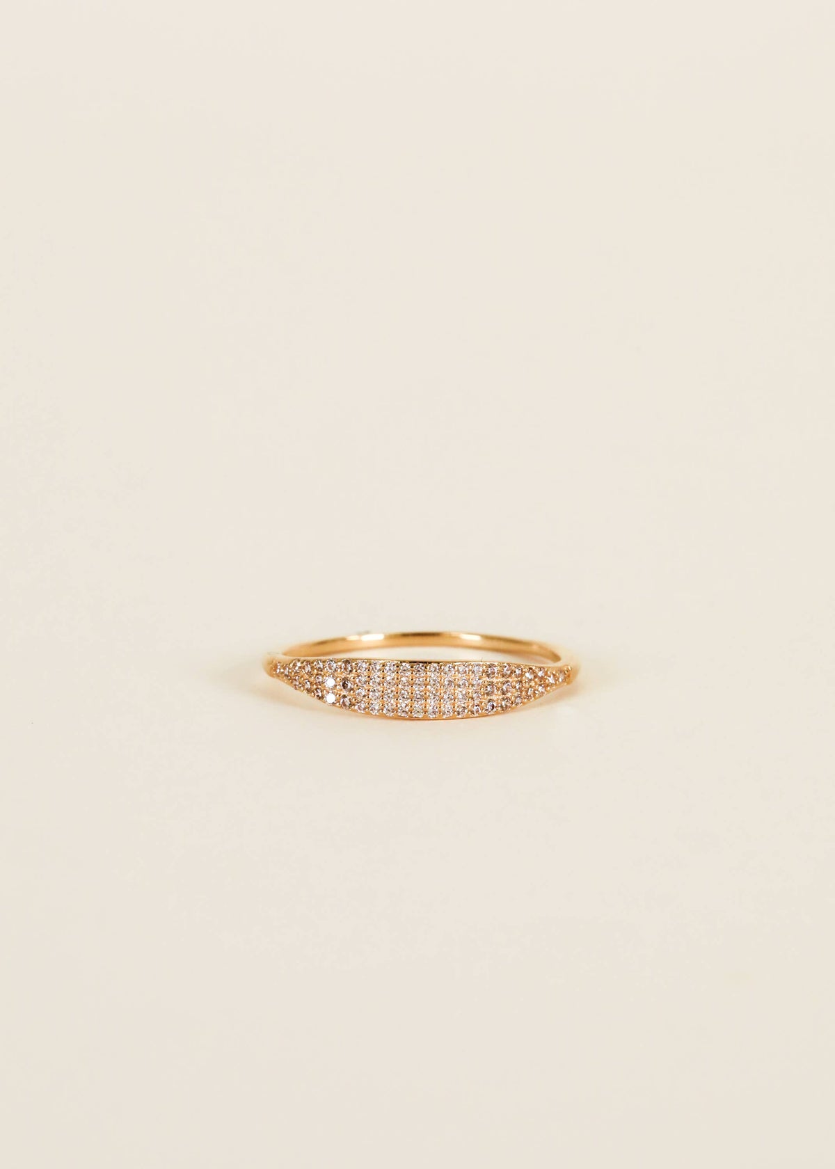 Gold Rings - Tapered Pave - Champagne CZ: 6