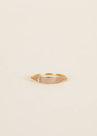 Gold Rings - Tapered Pave - Champagne CZ: 6