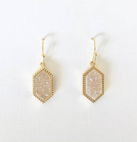 Lani 'Ae Druzy Earrings: Rose Gold / Circle Wave