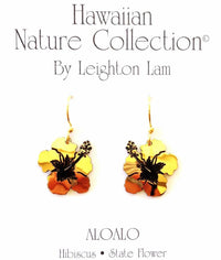 Hibiscus: Black & Gold / Post Earring