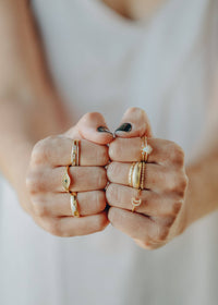 Gold Rings - Ridged: 7