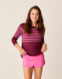 Trek Top Hot Pink Stripe