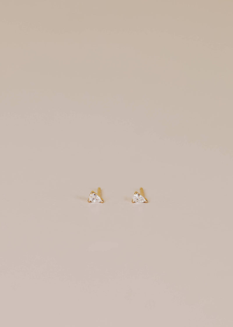 Teardrop - White CZ - Earrings