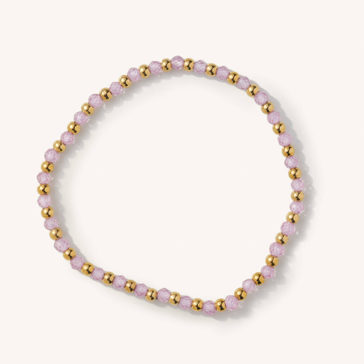 Pink Crystal Beaded Bracelet