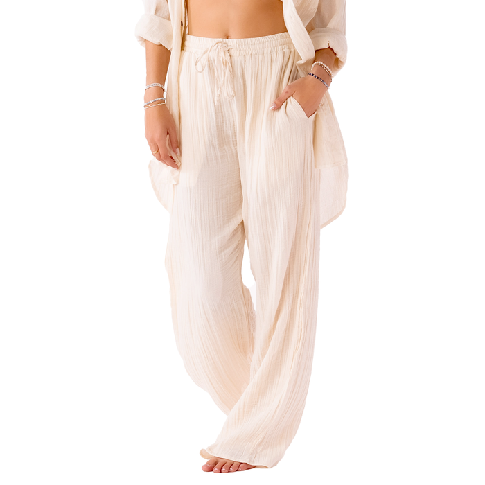 Cream Cabana Pants: M