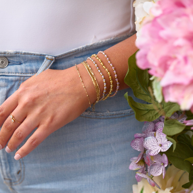 Green Crystal Beaded Bracelet