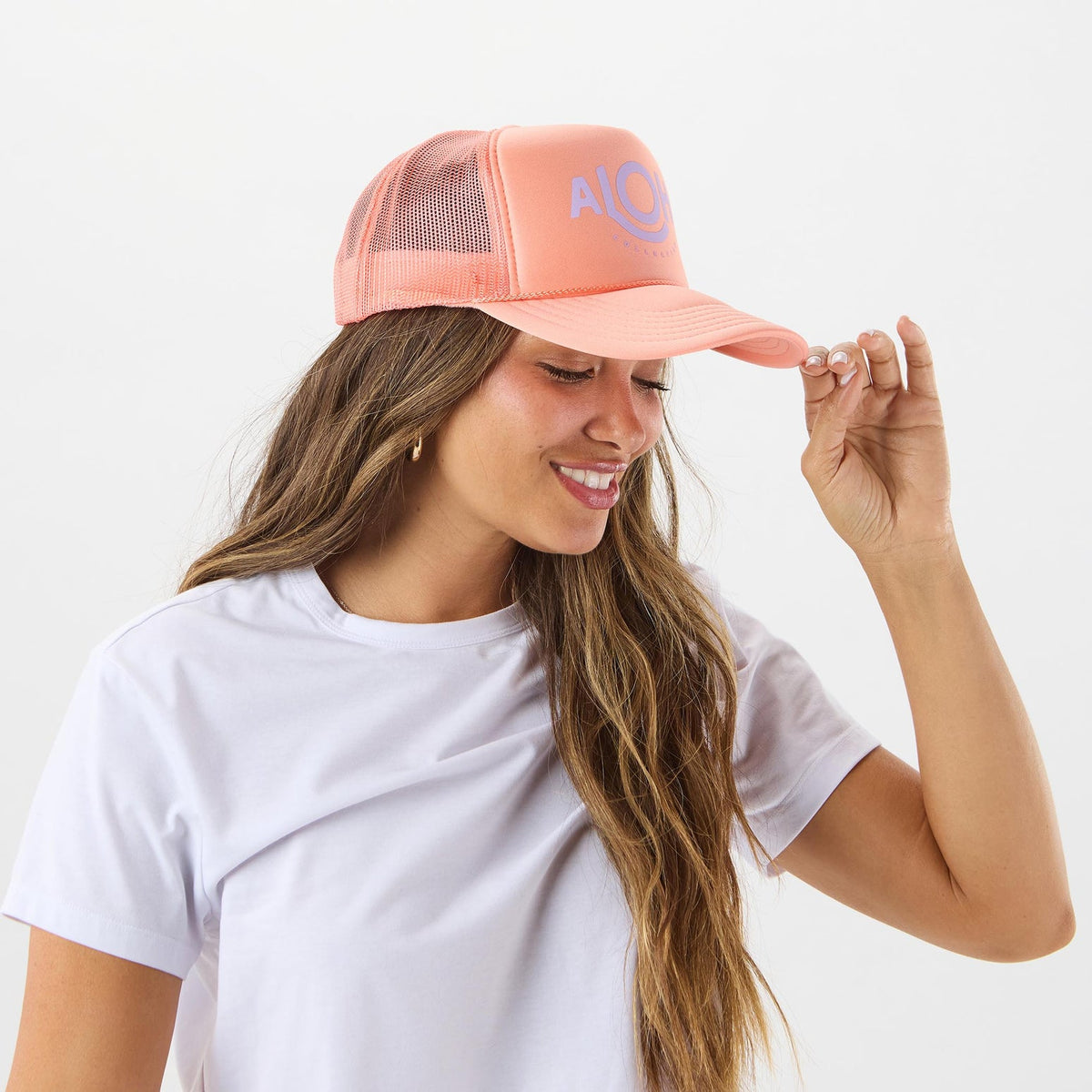 Aloha Trucker Hat Coral