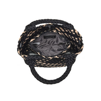 Sky's the Limit Small Woven Tote Black/Nude