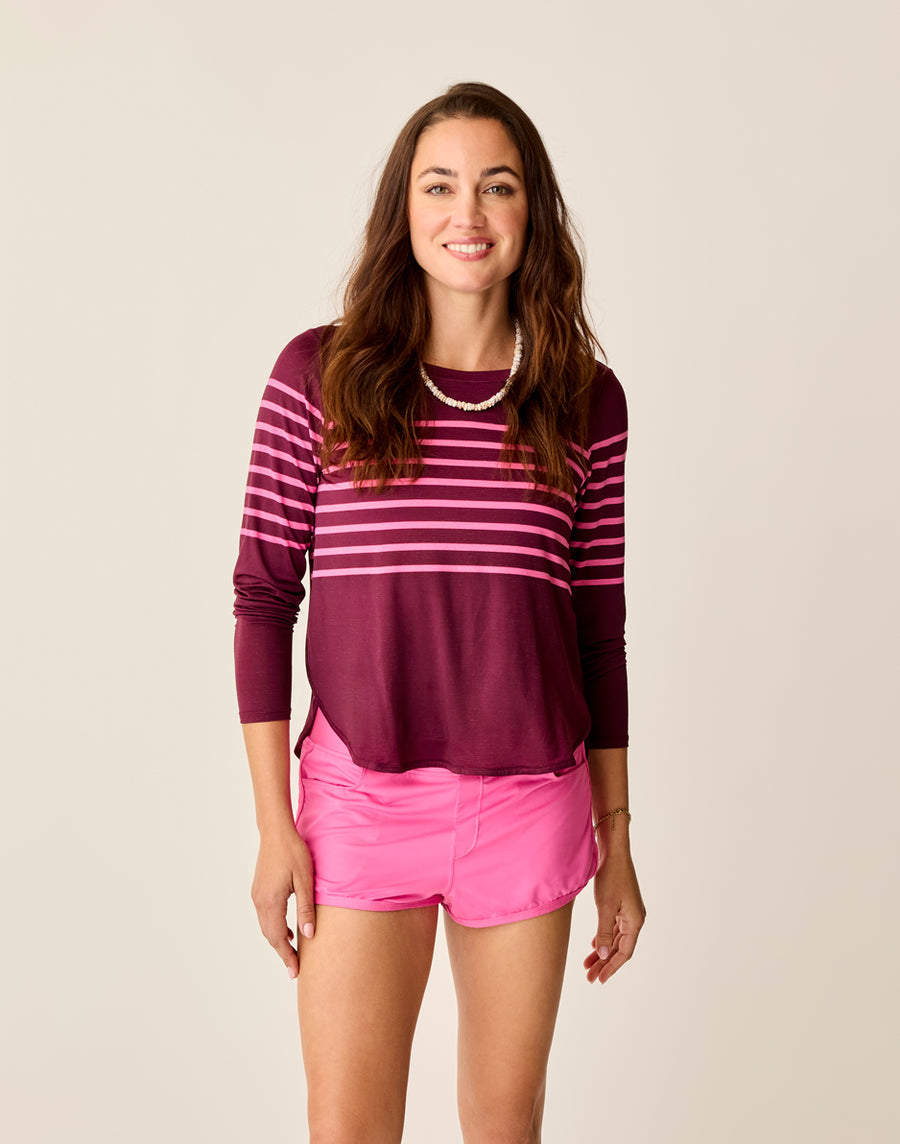 Trek Top Hot Pink Stripe