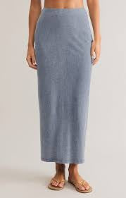 Gail Jersey Denim Midi Skirt