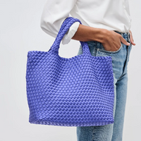 Sky's The Limit Medium Woven Tote Periwinkle