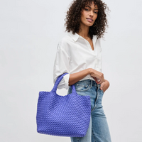 Sky's The Limit Medium Woven Tote Periwinkle