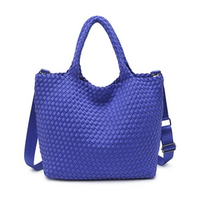 Sky's The Limit Medium Woven Tote Periwinkle