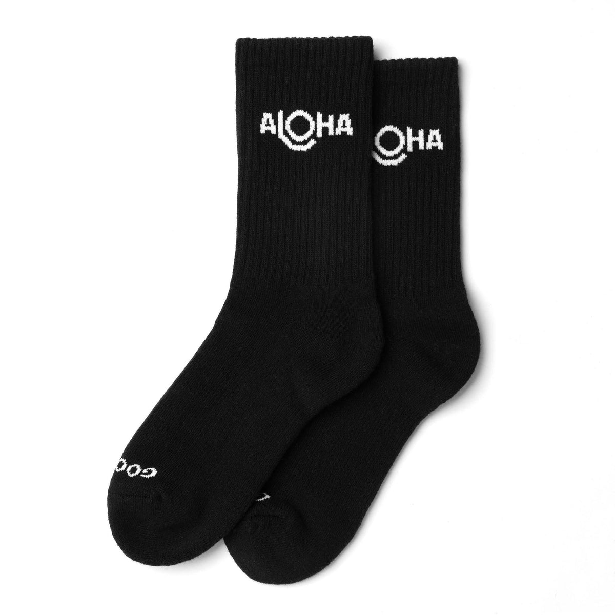 Crew Socks Aloha Collection Black