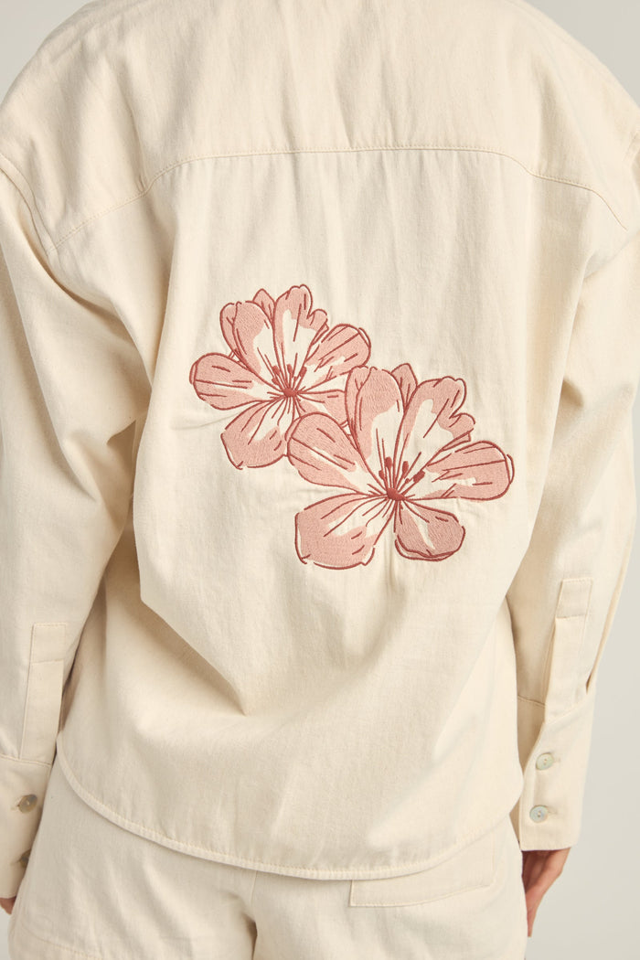 Hibiscus Long Sleeve Button Up