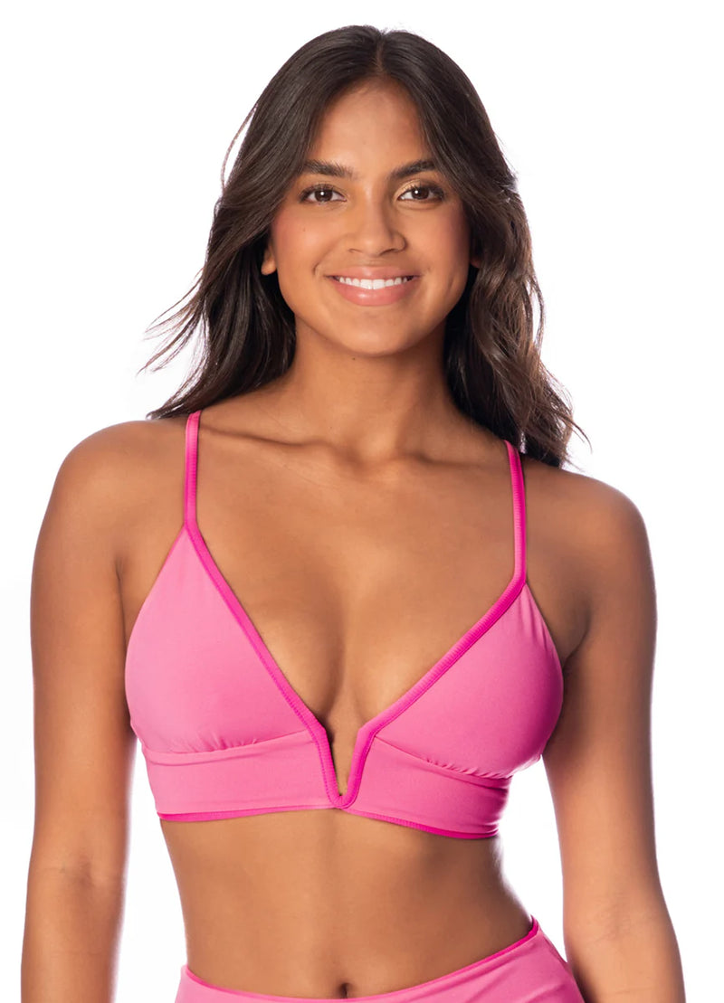 Parade Top Radiant Pink Ribbed