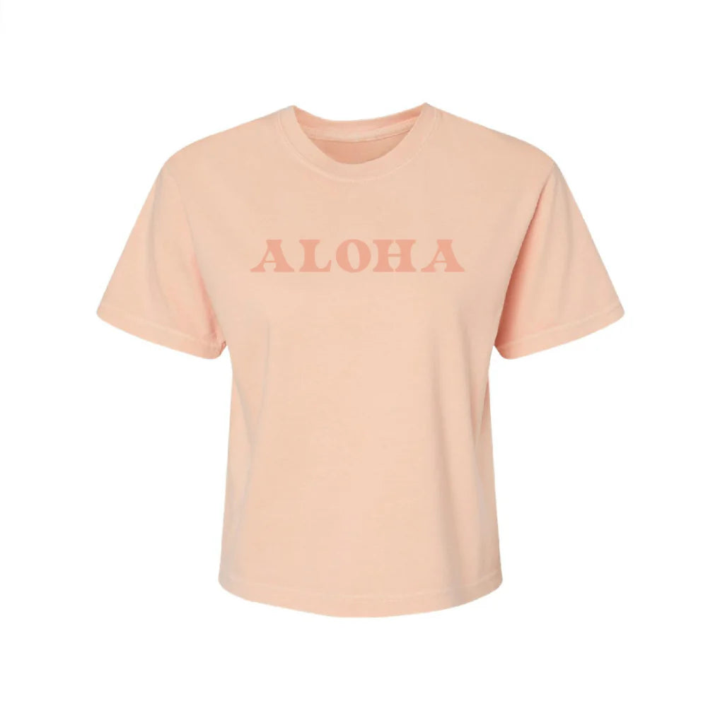 Puff Crop Aloha Tee Peach