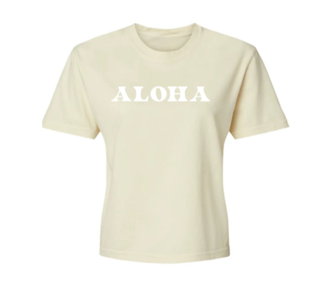 Puff Crop Aloha Tee Ivory