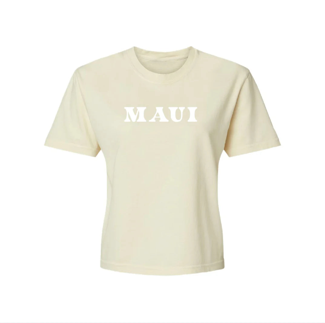 Puff Crop Maui Tee Ivory