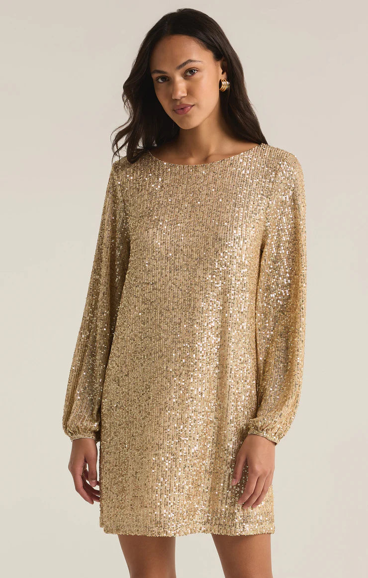 Andromeda Sequin Mini Dress Champagne