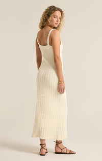 Eleena Knit Crochet Dress Sandstone