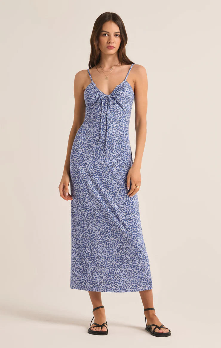 Melinda Deval Ditsy Midi Dress True Navy