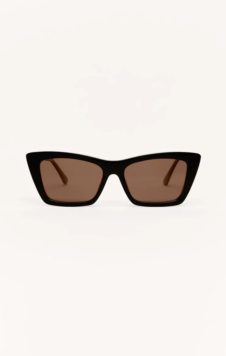 Lookout Sunglasses Polished Black/Brown