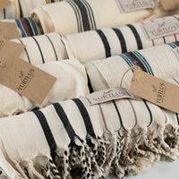 Turkish Towel Black/Tan Stripe